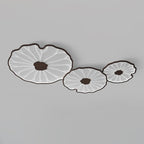Solara Lotus Leaf Ceiling Light with Wood Finish