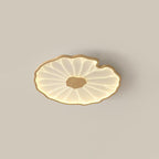 Solara Lotus Leaf Ceiling Light with Wood Finish