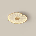 Solara Lotus Leaf Ceiling Light with Wood Finish