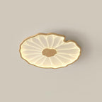 Solara Lotus Leaf Ceiling Light with Wood Finish