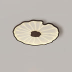 Solara Lotus Leaf Ceiling Light with Wood Finish
