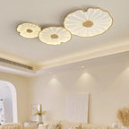 Solara Lotus Leaf Ceiling Light with Wood Finish