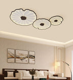 Solara Lotus Leaf Ceiling Light with Wood Finish