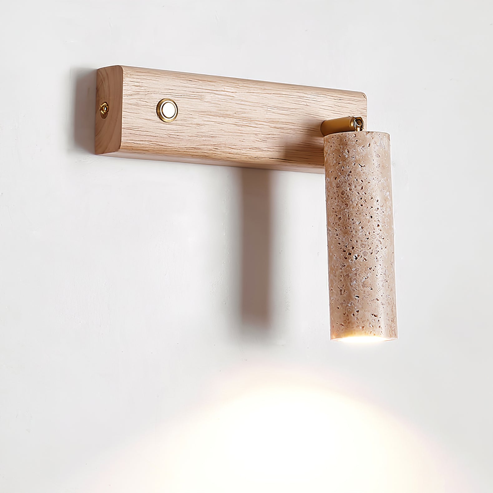 Ornoria Cylindrical Wall Sconce in Travertine