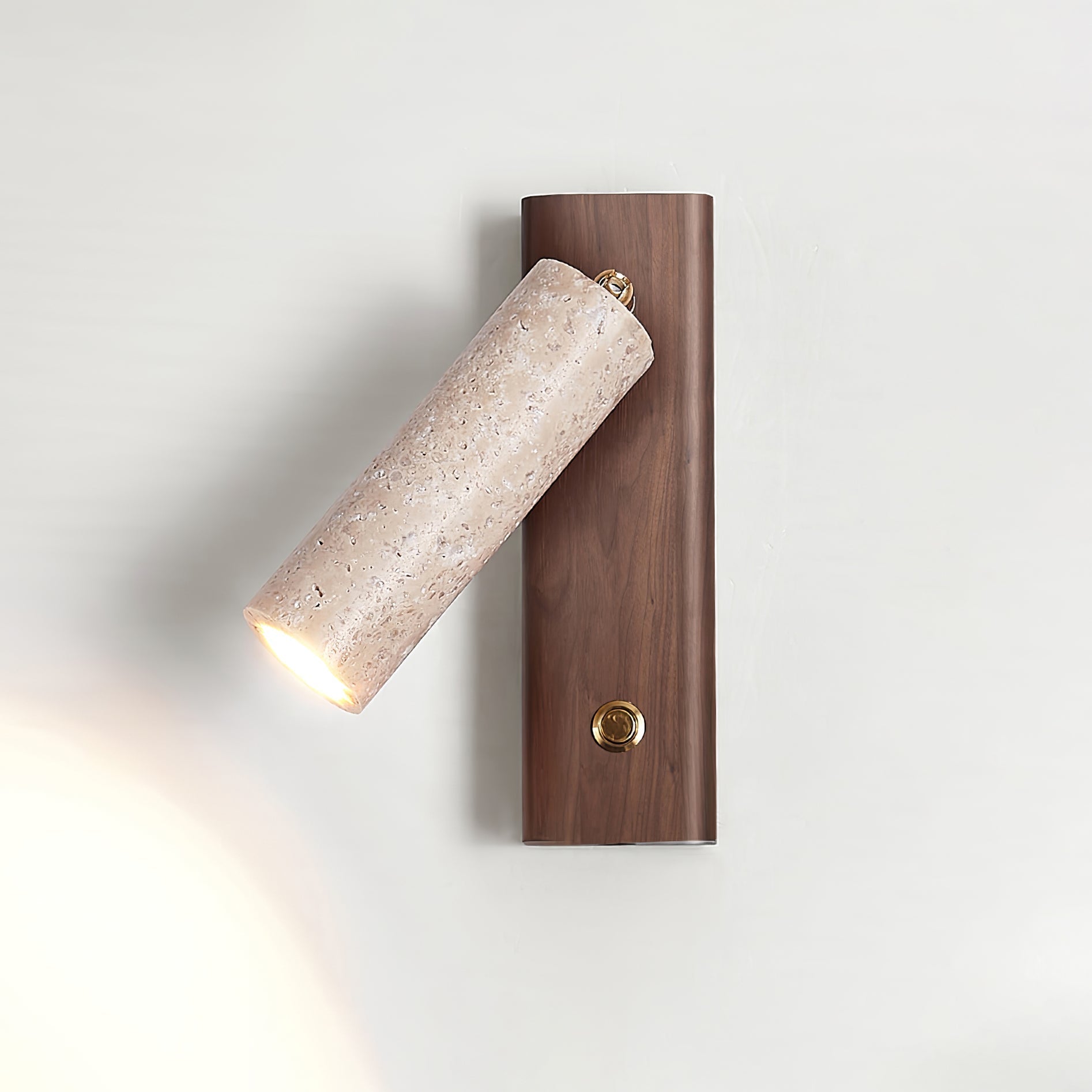 Ornoria Cylindrical Wall Sconce in Travertine