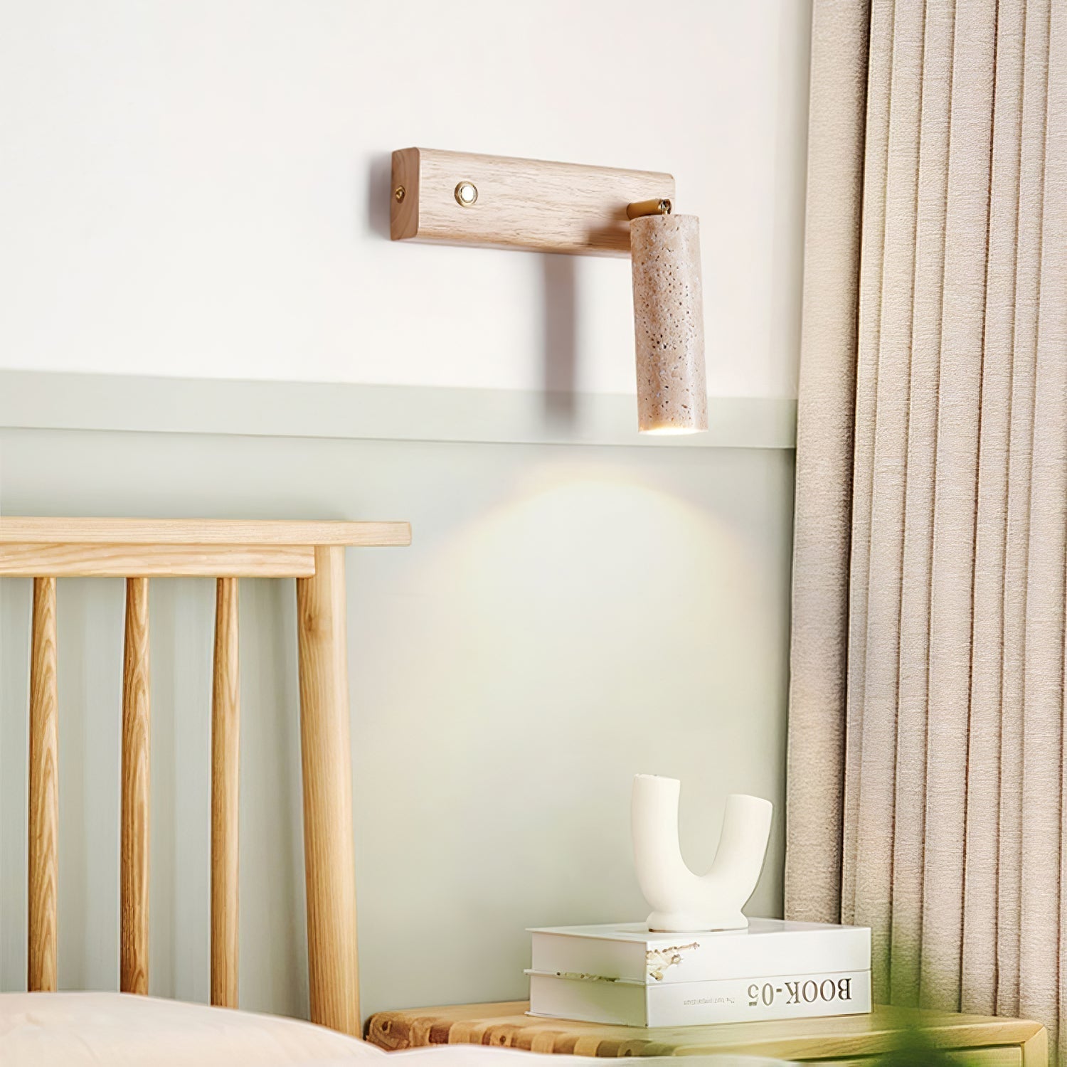 Ornoria Cylindrical Wall Sconce in Travertine