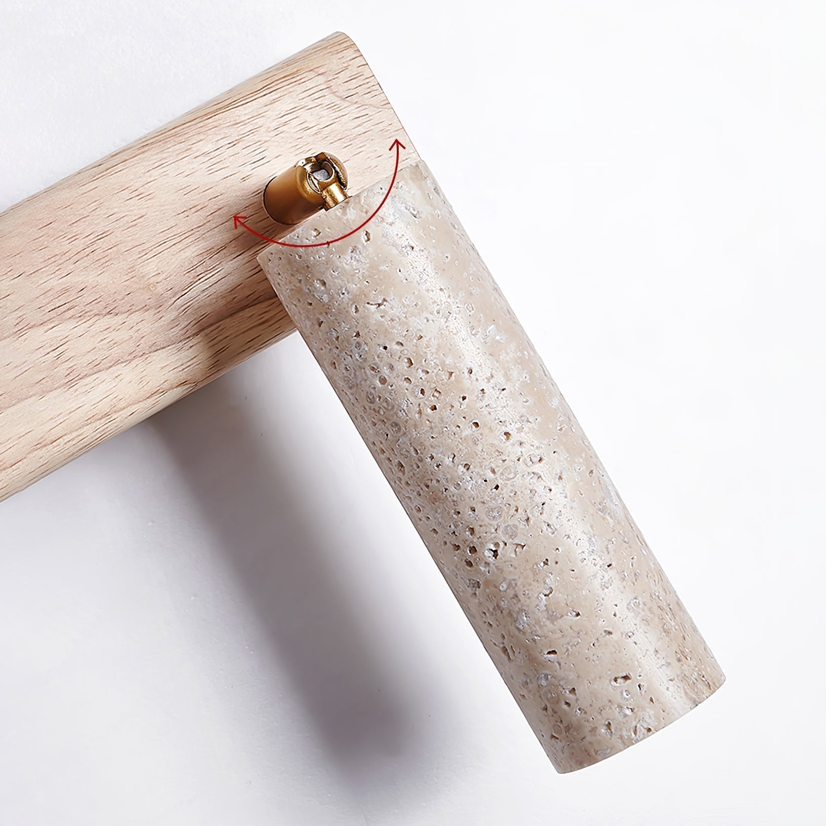 Ornoria Cylindrical Wall Sconce in Travertine