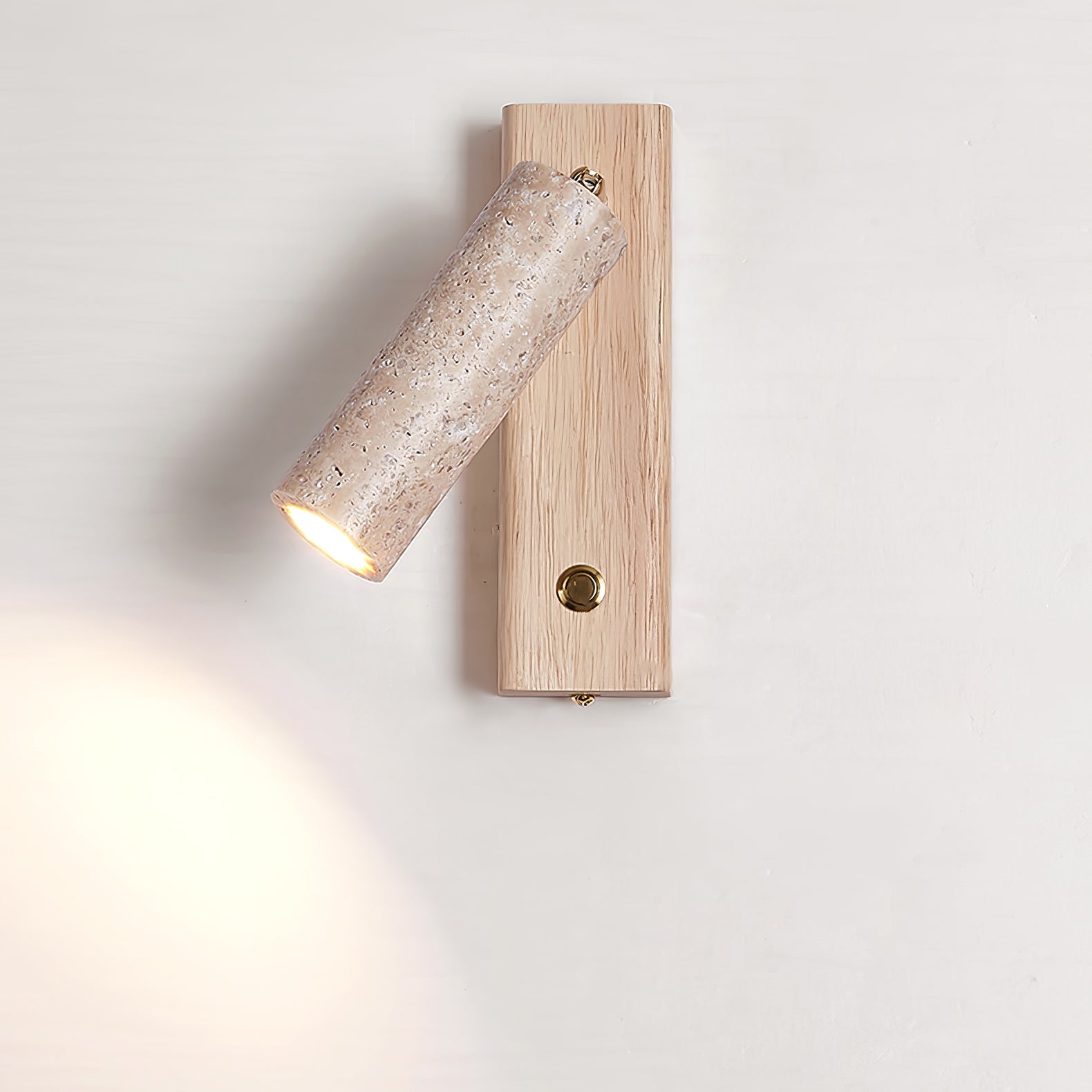 Ornoria Cylindrical Wall Sconce in Travertine