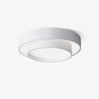 Orina Ceiling Light with Double Ring in Gray, Black & White, Cylindrical Shape