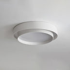 Orina Ceiling Light with Double Ring in Gray, Black & White, Cylindrical Shape