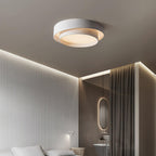 Orina Ceiling Light with Double Ring in Gray, Black & White, Cylindrical Shape