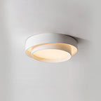Orina Ceiling Light with Double Ring in Gray, Black & White, Cylindrical Shape