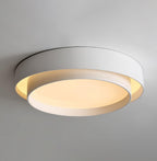 Orina Ceiling Light with Double Ring in Gray, Black & White, Cylindrical Shape