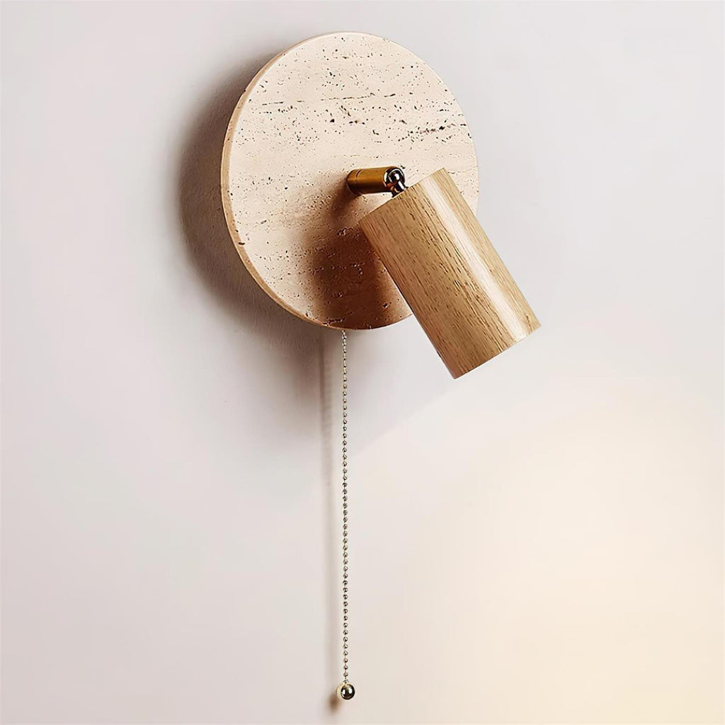 Evzoryra Wall Lamp Disc Swing in Travertine