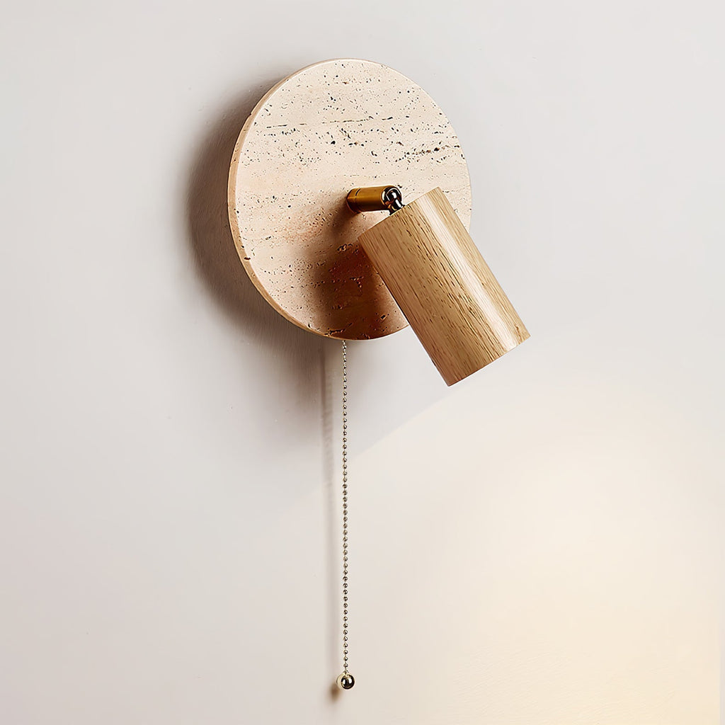 Evzoryra Wall Lamp Disc Swing in Travertine