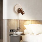 Evzoryra Wall Lamp Disc Swing in Travertine