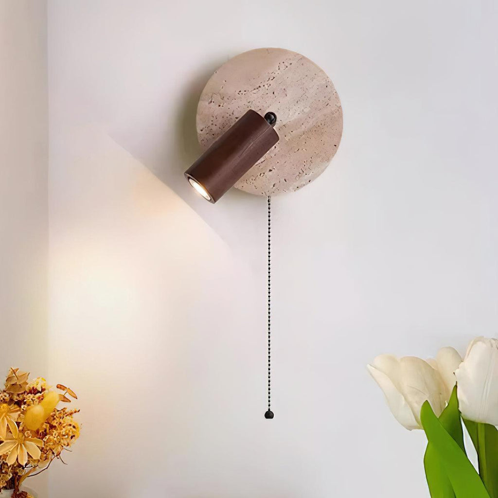 Evzoryra Wall Lamp Disc Swing in Travertine