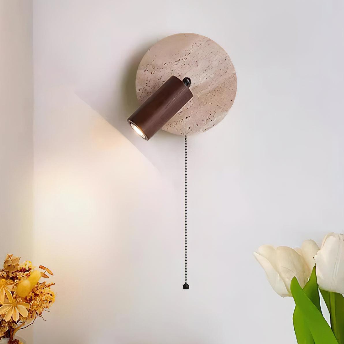 Evzoryra Wall Lamp Disc Swing in Travertine