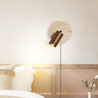 Evzoryra Wall Lamp Disc Swing in Travertine