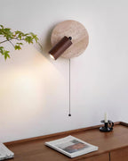 Evzoryra Wall Lamp Disc Swing in Travertine