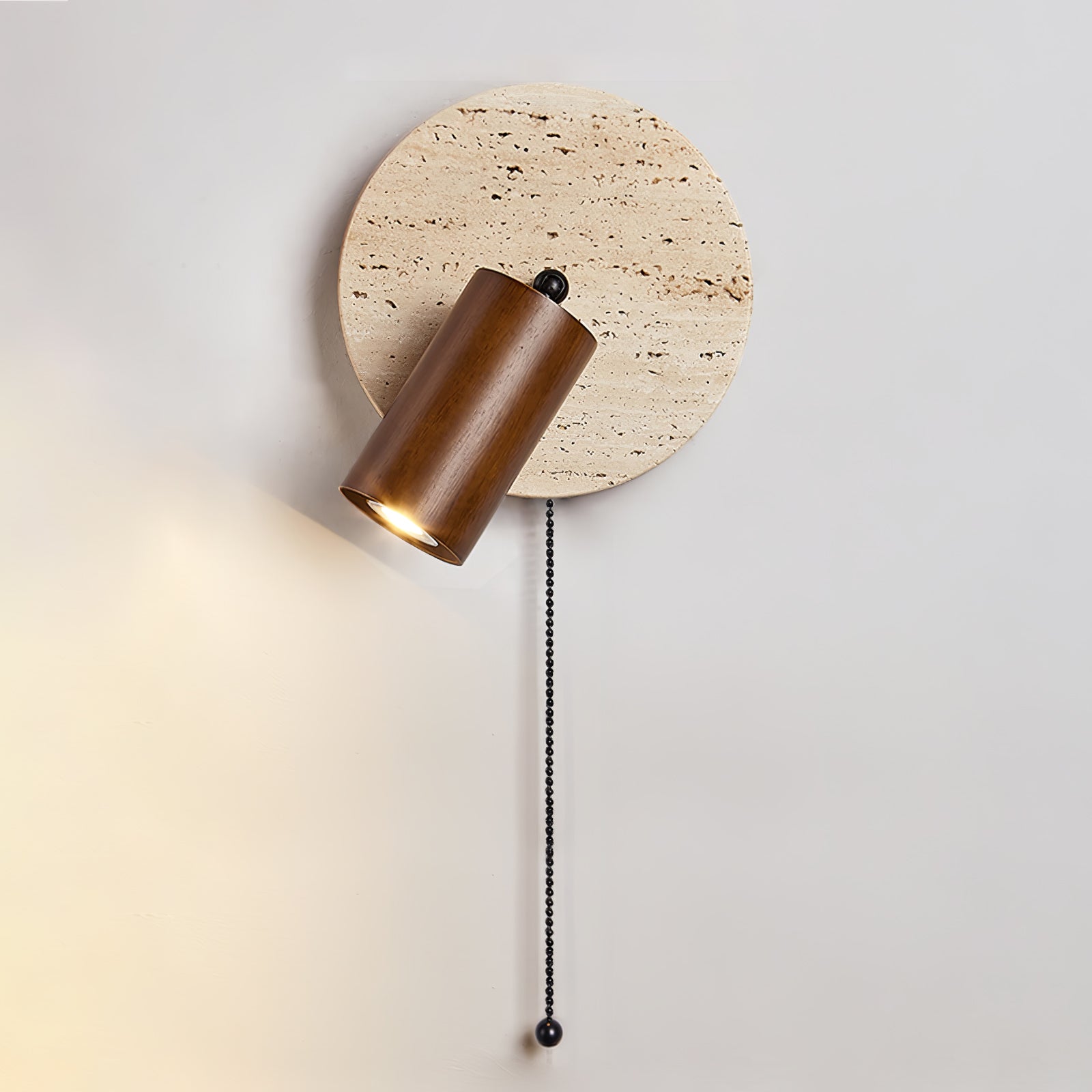 Evzoryra Wall Lamp Disc Swing in Travertine