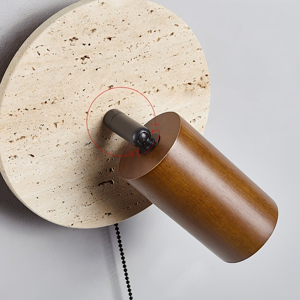 Evzoryra Wall Lamp Disc Swing in Travertine