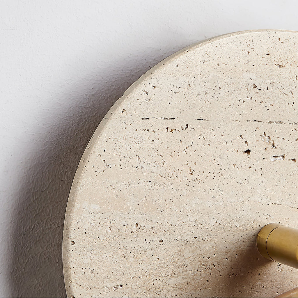 Evzoryra Wall Lamp Disc Swing in Travertine