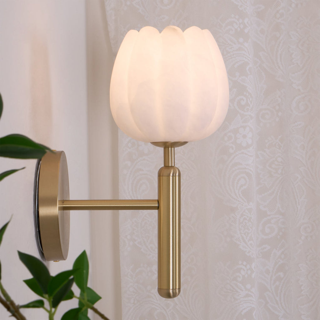 Ralin Alabaster Flowers Wall Lamp