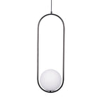 Modern Brass Ring Globe Glass Pendant Light 1-Light