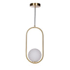 Modern Brass Ring Globe Glass Pendant Light 1-Light