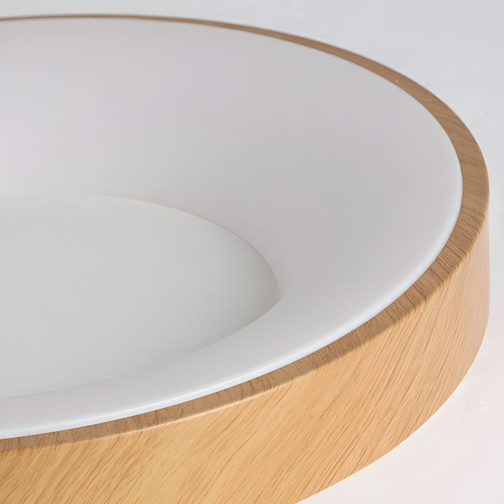 Eliriel Round Minimalist Ceiling Lamp in Wood