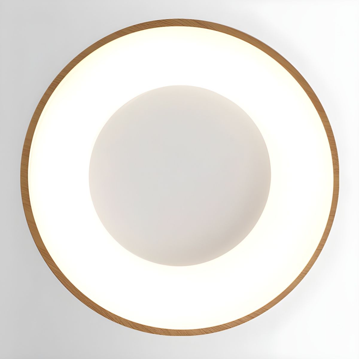 Eliriel Round Minimalist Ceiling Lamp in Wood