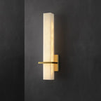 Ritta Wall Lamp White Alabaster Brass Modern Cuboid