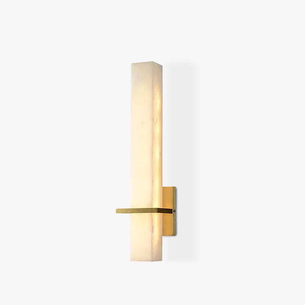 Ritta Wall Lamp White Alabaster Brass Modern Cuboid