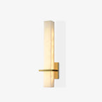Ritta Wall Lamp White Alabaster Brass Modern Cuboid