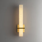 Ritta Wall Lamp White Alabaster Brass Modern Cuboid