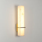 Ritta Wall Lamp White Alabaster Brass Modern Cuboid