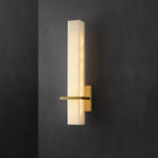 Ritta Wall Lamp White Alabaster Brass Modern Cuboid