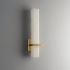 Ritta Wall Lamp White Alabaster Brass Modern Cuboid