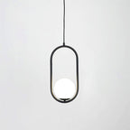 Modern Brass Ring Globe Glass Pendant Light 1-Light