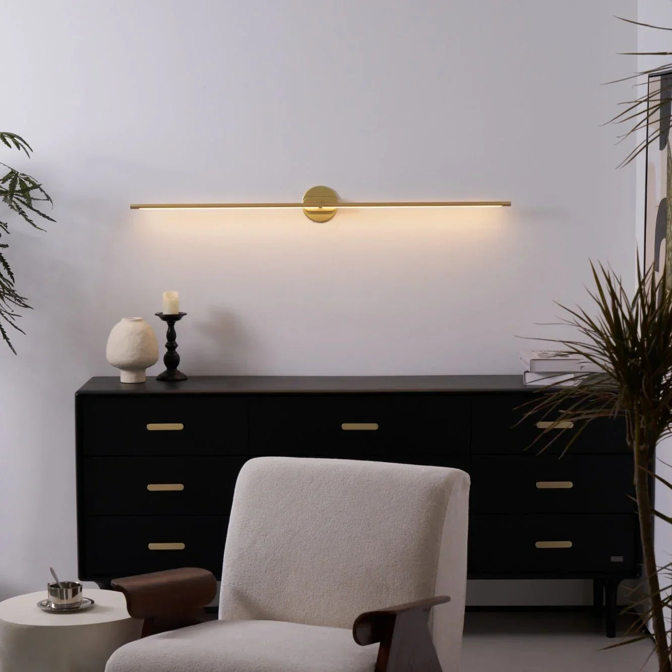 Ivox Minimalist Linear Wall Lamp Gold&Black