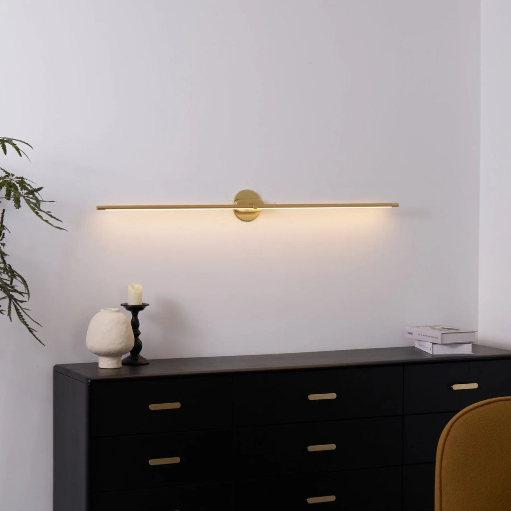 Ivox Minimalist Linear Wall Sconce Gold & Black
