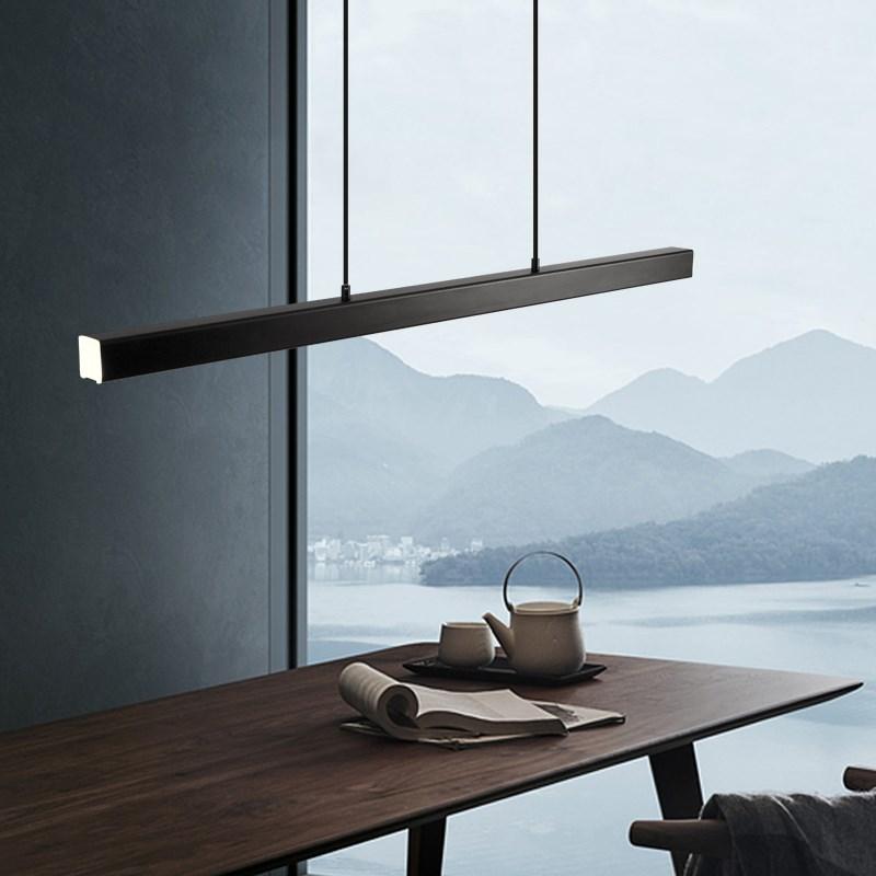 Arisha Modern LED Pendant Light Linear Black/Brown Dining Room Metal