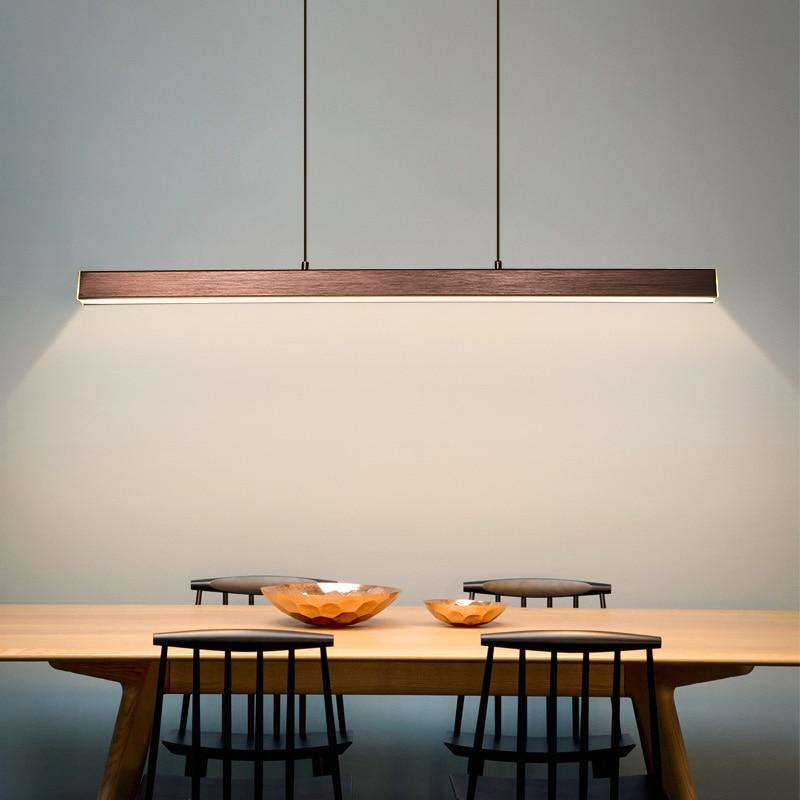 Arisha Modern LED Pendant Light Linear Black/Brown Dining Room Metal