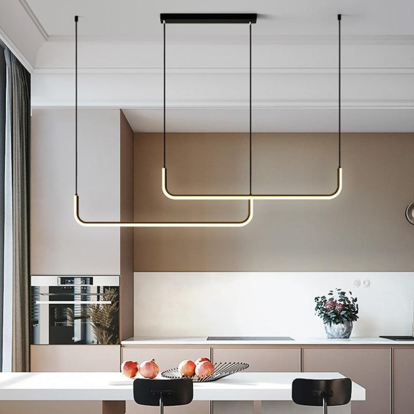 Arisha Modern LED Pendant Light Gold/Black Metal Dining/Living Room