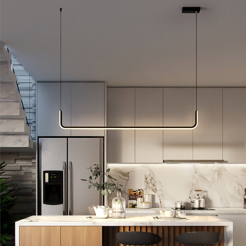 Arisha Modern LED Pendant Light Gold/Black Metal Dining/Living Room
