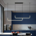 Clen Minimalist Linear Suspension Gold/Black. Living Room
