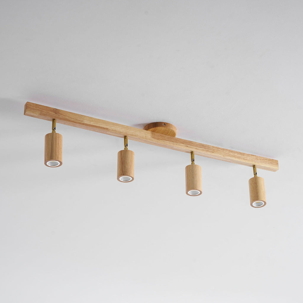 Japanese Wooden Adjustable LED Spotlight 1-Light