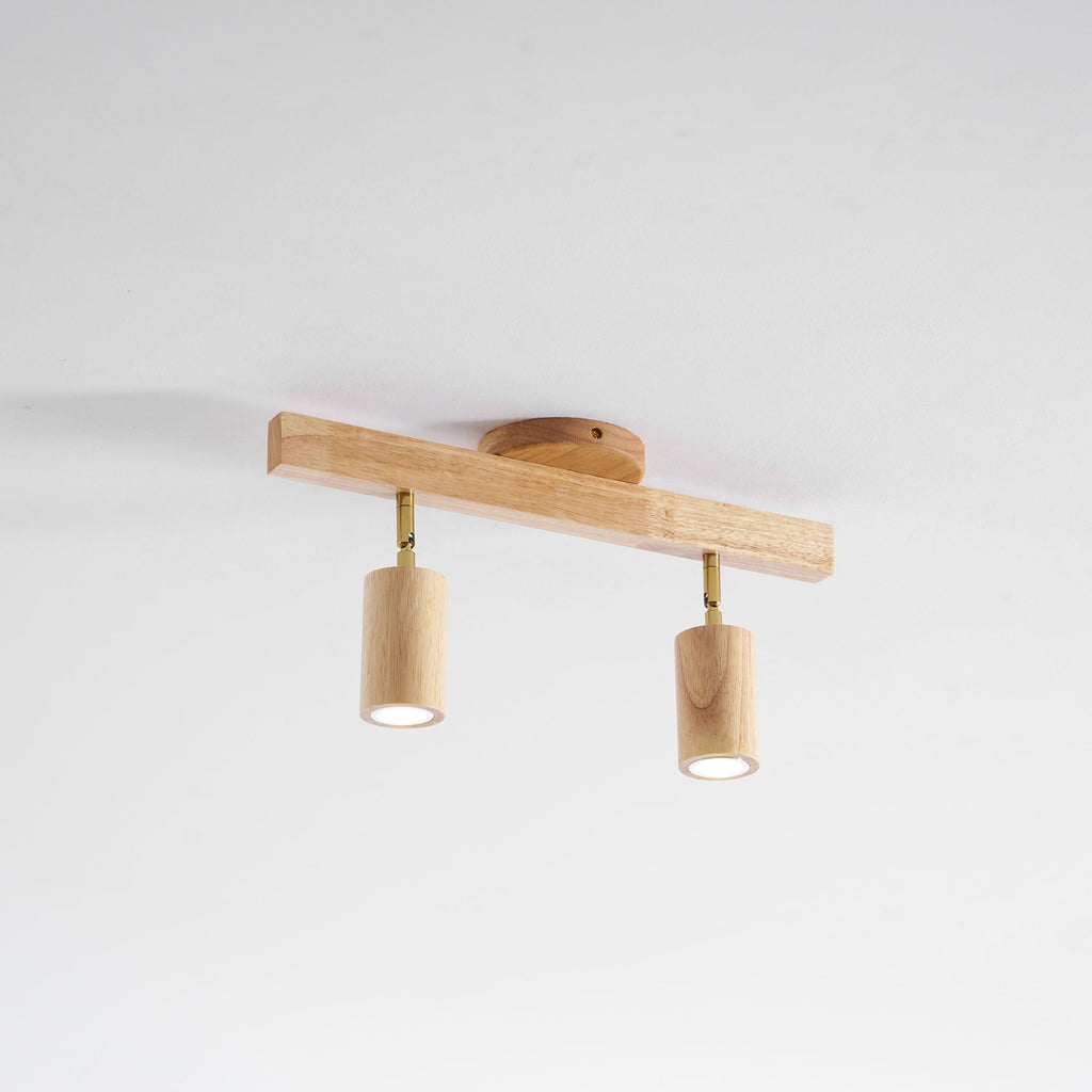 Japanese Wooden Adjustable LED Spotlight 1-Light