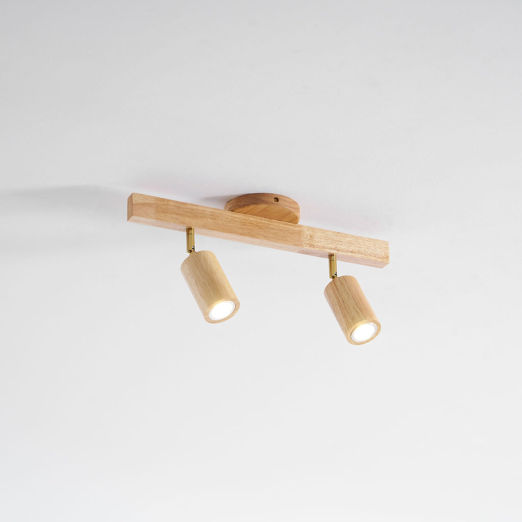 Japanese Wooden Adjustable LED Spotlight 1-Light